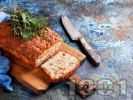 Рецепта Солен кекс с плънка от шунка, сирене, кисели краставички и печени червени чушки